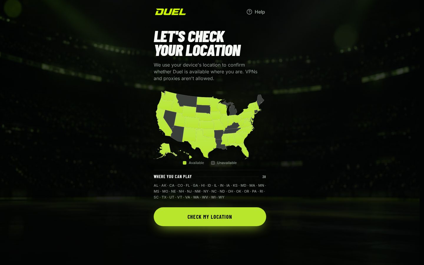 Duelcade website homepage