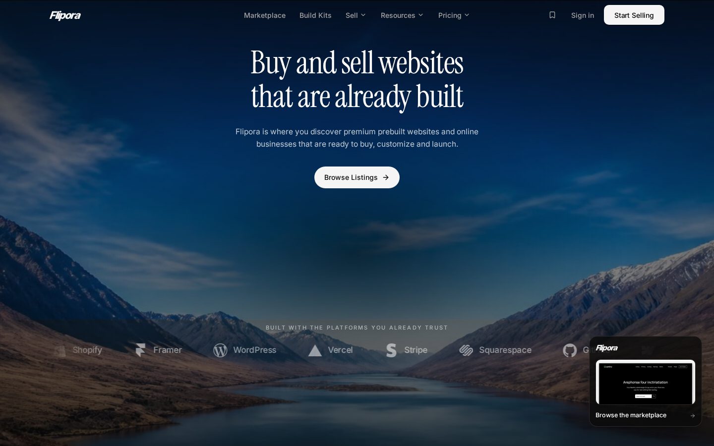 Flipora website homepage