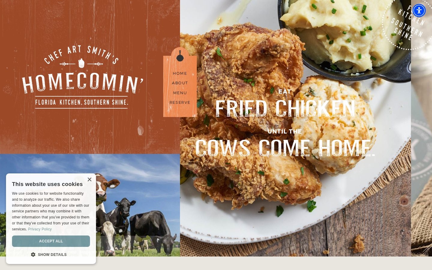 Homecomin' Kitchen website homepage